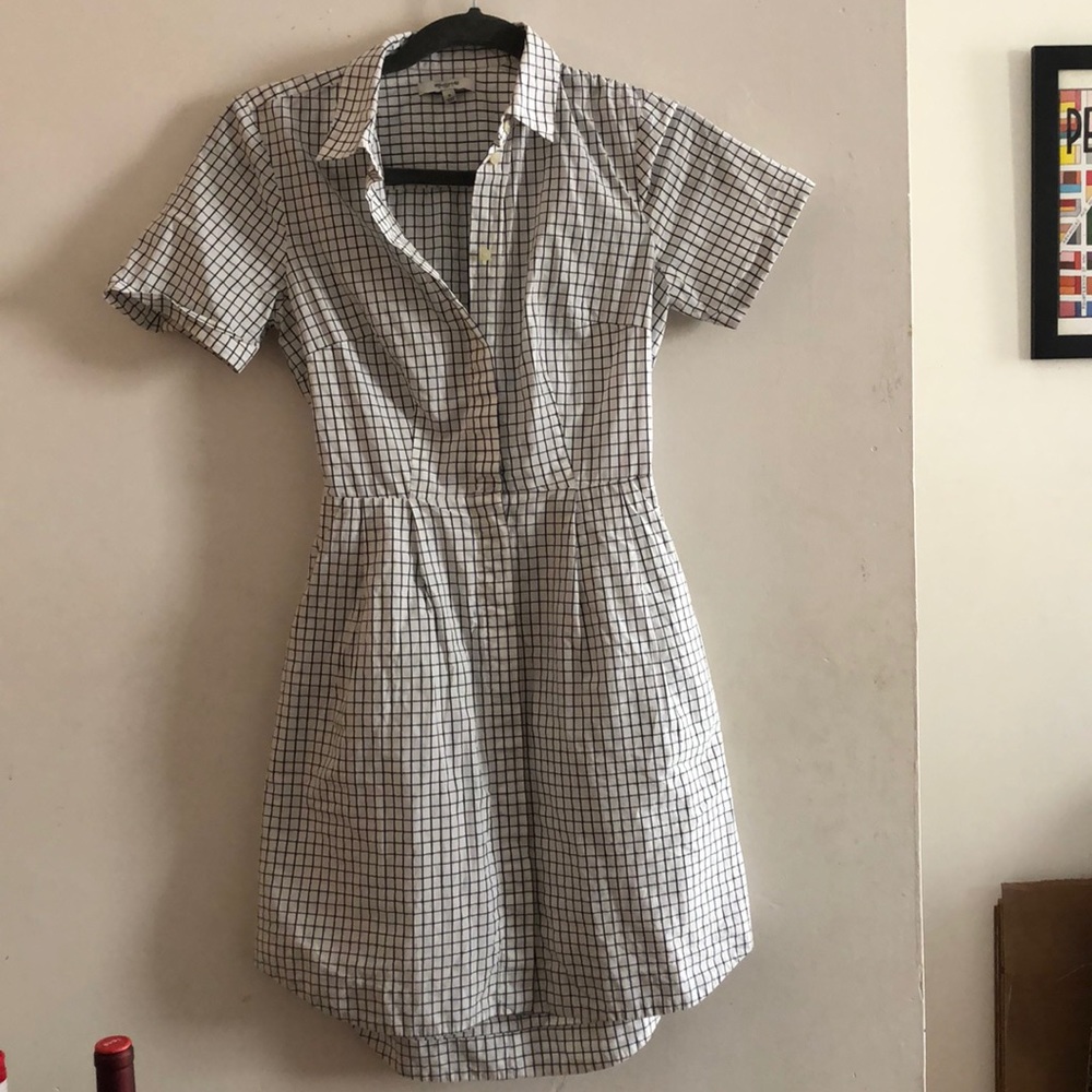 Cotton open back Madewell grid dress